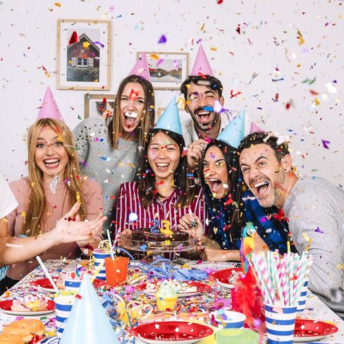 Happy Birthday Party Paper Plates, Colorful Dessert Plates, 7 INCH 50 PCS Party Supplies Cake Plates, Five Colors Foil Polka Dots Paper Plates for Birthday, Party Decorations in Saudi Arabia