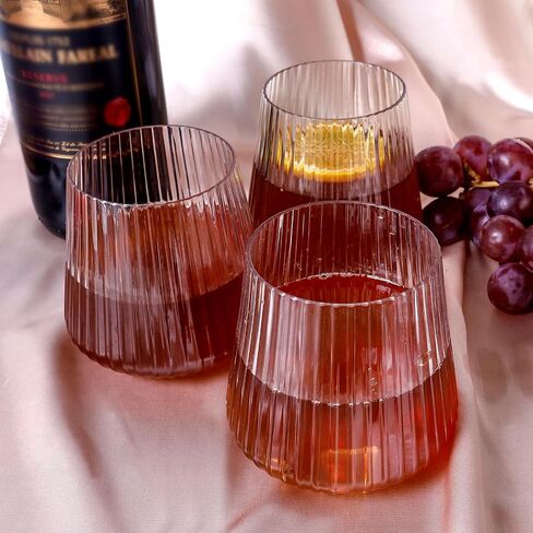 40 Pack Plastic Ribbed Wine Glasses, 14Oz Origami Disposable Wine Glasses Unbreakable Clear Plastic Cocktail Glasses Recyclable Shatterproof Reusable Plastic Wine Cups (14oz 40pack) in Saudi Arabia