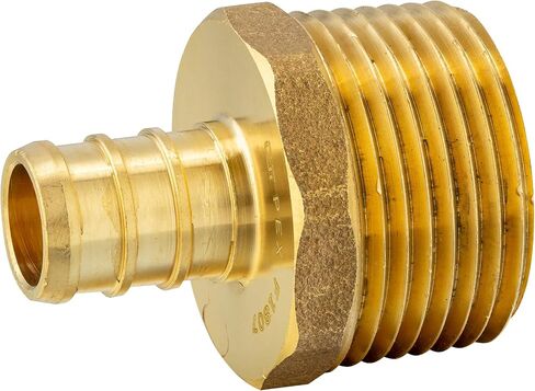 (Pack of 10) EFIELD Pex 1/2 Inch x 3/4 Inch NPT Male Adapter Brass Crimp Brass Fittings, ASTM F1807 in Saudi Arabia