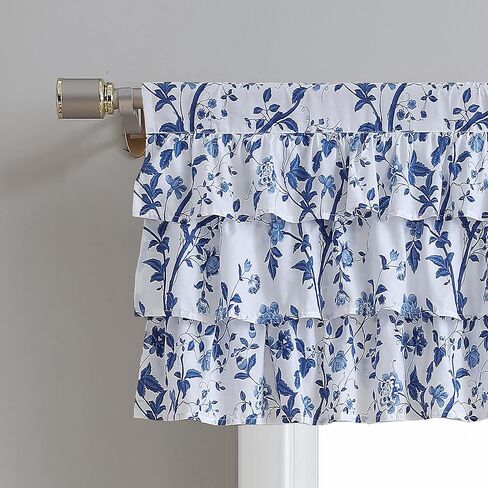 Laura Ashley - ستارة قصيرة، معالجة نافذة علوية بجيب من القطن، ديكور منزلي أنيق (Elise، 18 بوصة × 50 بوصة) in Kuwait