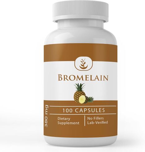 Pure Original Ingredients Bromelain, (100 Capsules) Always Pure, No Additives or Fillers, Lab Verified in Saudi Arabia