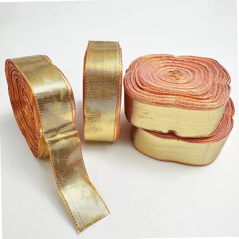 التطريز المواد جوتا باتي حواف الدانتيل الشريط للملابس التقليدية اللون الذهبي (45 متر) in Kuwait