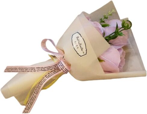 3 Heads Rose Bouquet Flower Petals Valentine Day Gifts for Women Mom Wife Best Friend Girlfriend Her, Birthday Christmas Valentine's Day from Daughter (Pink) in Kuwait