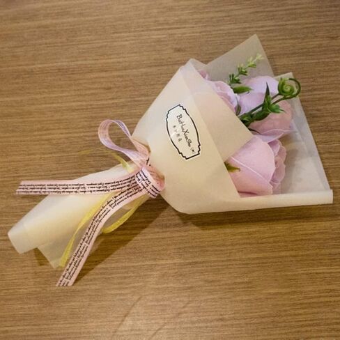 3 Heads Rose Bouquet Flower Petals Valentine Day Gifts for Women Mom Wife Best Friend Girlfriend Her, Birthday Christmas Valentine's Day from Daughter (Pink) in Kuwait