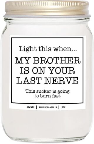 YouNique Designs Funny Sister in Law Gifts شمعة الصويا المضحكة 8oz - أفكار هدايا عيد ميلاد أخت القانون - هدية زفاف أخت المستقبل - هدايا عيد الأم لأخت الزوج (الخزامى والفانيليا) in Saudi Arabia