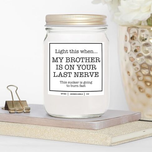 YouNique Designs Funny Sister in Law Gifts شمعة الصويا المضحكة 8oz - أفكار هدايا عيد ميلاد أخت القانون - هدية زفاف أخت المستقبل - هدايا عيد الأم لأخت الزوج (الخزامى والفانيليا) in Saudi Arabia