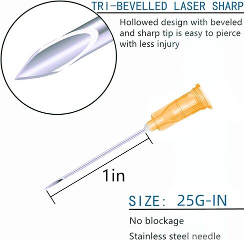 100Pcs 25Gauge 1 Inch Lab Dispensing Needle Accessories for Industry Precision Applications, Scientific Research, Animal and Plant Supplies, Individually Sealed Package in Saudi Arabia