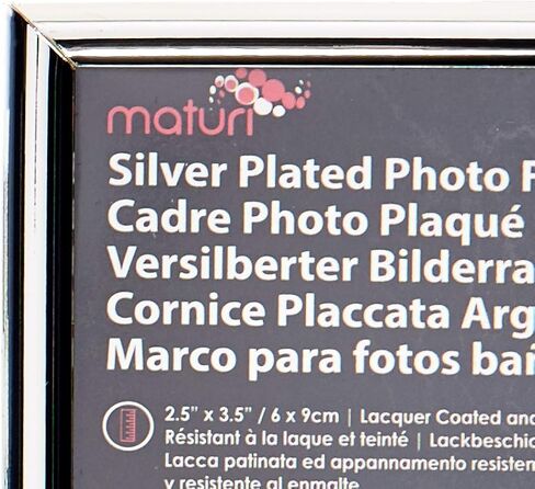 Maturi Silver Plated Photo Frame - Thin Edge, 5 x 7-inch (13 x 18cm) in Saudi Arabia