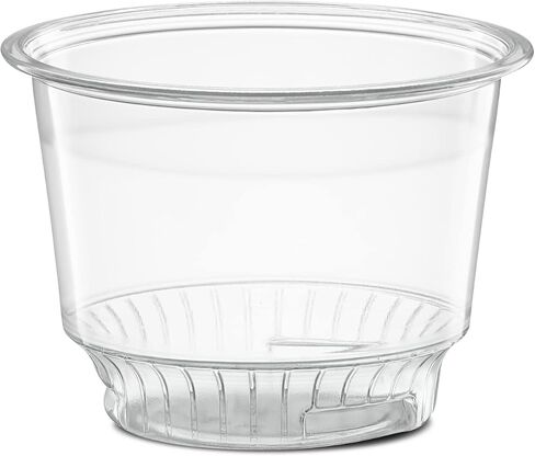 ELEGANT DISPOSABLES 5 oz Clear Plastic Dessert Cups with Dome Lids No hole - 50 Sets Disposable Snack Bowls for Ice Cream, Parfait, Jello and Individual Desserts at Party, Fruit Cup with No Leaks in Saudi Arabia