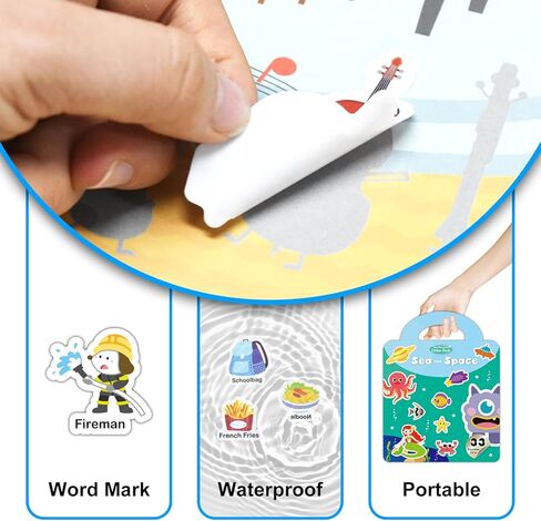 كتب ملصقات قابلة لإعادة الاستخدام للأطفال، مجموعتان من ملصقات الجيلي، كتاب هادئ للأطفال، أنشطة تعليمية لمرحلة ما قبل المدرسة للأطفال الصغار، أساسيات السفر بالطائرة للفتيات والأولاد من عمر 2-6 سنوات - المركبات والحيوانات... in Kuwait