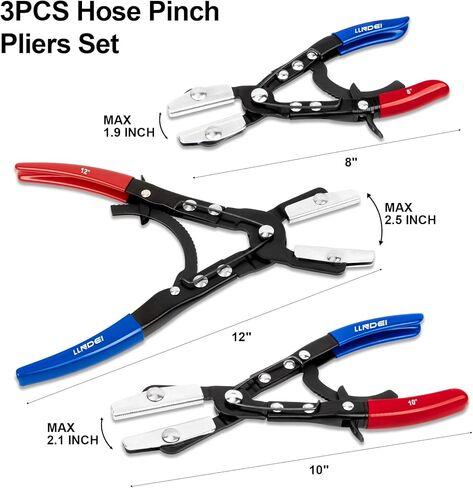 llndei 3 قطع خرطوم قرصة مجموعة كماشة، 8 بوصة 10 بوصة 12 بوصة قفل أوتوماتيكي تصعيد خرطوم قرصة قبالة كماشة للخراطيم المرنة خراطيم الوقود، خراطيم الفرامل، خراطيم المبرد in Kuwait