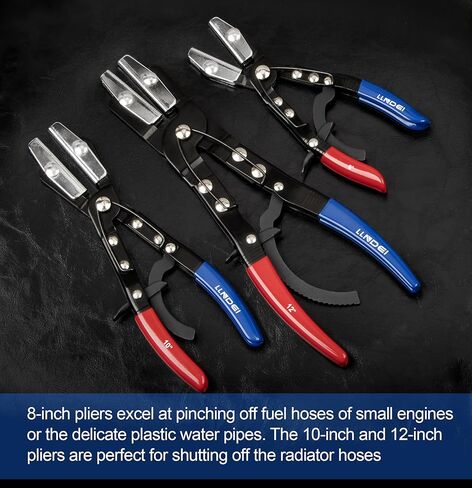 llndei 3 قطع خرطوم قرصة مجموعة كماشة، 8 بوصة 10 بوصة 12 بوصة قفل أوتوماتيكي تصعيد خرطوم قرصة قبالة كماشة للخراطيم المرنة خراطيم الوقود، خراطيم الفرامل، خراطيم المبرد in Kuwait