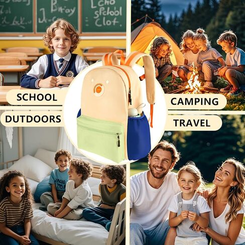 Kids backpack school bag for boys and girls, suitable for 4-12 years old boys and girls to go to school and travel, 16.5 inch full daycare backpack fits A4 folder.（Front pocket yellow） in Saudi Arabia