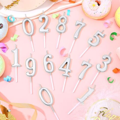 32 قطعة من شموع عيد الميلاد عدد شموع الكيك الذهبية رقم 0-9 لتزيين الكيك لعيد الميلاد لمدة عشر سنوات والاحتفال بالذكرى السنوية لحفل الزفاف (ذهبي) in Kuwait