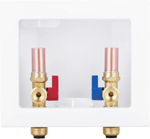 Washing Machine Outlet Box PEX-B with Copper Hammer Arrestors, Inlet 1/2 inch PEX-B Crimp Barb F1807 x Outlet 3/4 inch NH Thread LI-XYJH-620(1 PCS) in Saudi Arabia