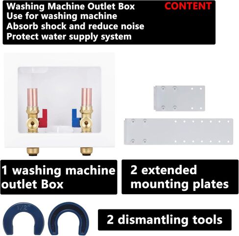 Washing Machine Outlet Box PEX-B with Copper Hammer Arrestors, Inlet 1/2 inch PEX-B Crimp Barb F1807 x Outlet 3/4 inch NH Thread LI-XYJH-620(1 PCS) in Saudi Arabia