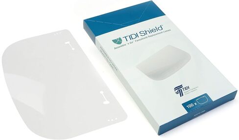 TIDI 2210-100 Assemble 'n Go Face Shield Lense, Wear with Eyewear, Protective Eyewear, PPE, Pack of 100 in Saudi Arabia