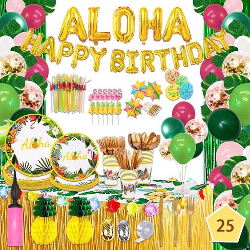 299 Pcs Mermaid Birthday Decorations, Mermaid Party Decorations Kit - Disposable Dinnerware Set with 25 Guests, Backdrop, Balloon, Banner, Tablecloth, Knives, Forks, Spoons, CakeTopper in Kuwait