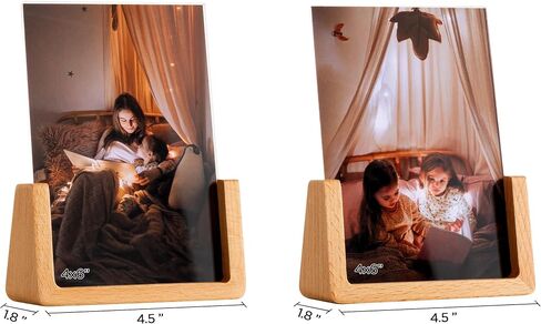 مجموعة إطارات صور eletecpro 5x7 مكونة من 2، إطارات ريفية مزدوجة الجانب مصنوعة من قاعدة خشبية صلبة وأكريليك شفاف، إطارات صور خشبية عرض عمودي، ديكور المنزل والمكتب، بني in Saudi Arabia