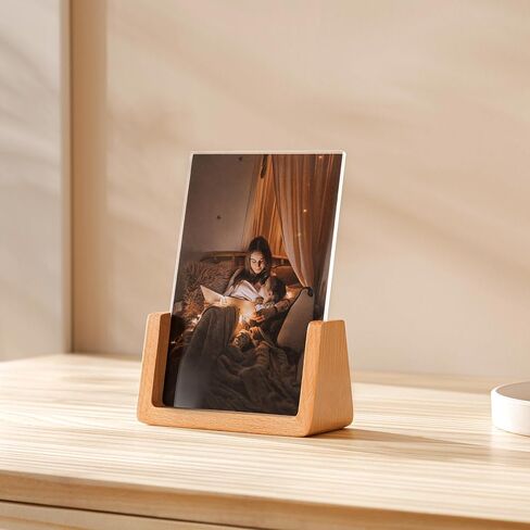 مجموعة إطارات صور eletecpro 5x7 مكونة من 2، إطارات ريفية مزدوجة الجانب مصنوعة من قاعدة خشبية صلبة وأكريليك شفاف، إطارات صور خشبية عرض عمودي، ديكور المنزل والمكتب، بني in Saudi Arabia