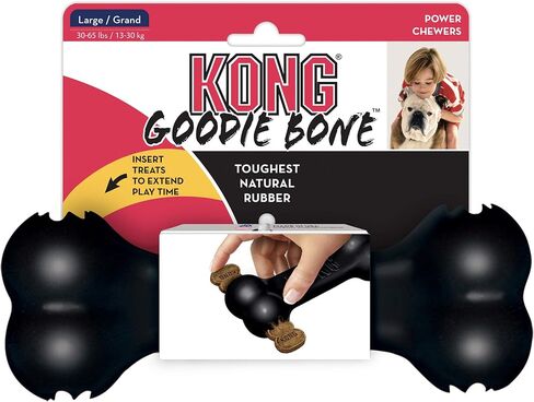 KONG Extreme Goodie Bone, Durable Natural Rubber, Black, for Medium Dogs in Kuwait