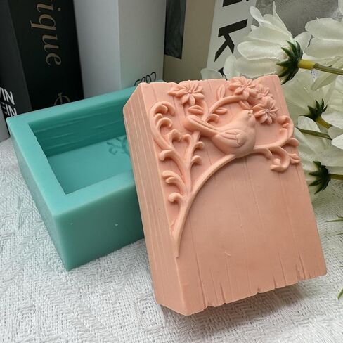 GreatMold Beautiful Flower DIY Soap Mold Leaves Handmade Flower Rectangle Soap Making Mold Silicone Floral Molds for Scented Candle Cake Mousee Resin Art Crafts Mould in Kuwait
