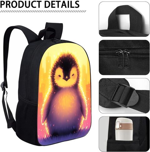 حقيبة ظهر SARA NELL Penguin للأطفال حقيبة ظهر Kawaii Penguin للأولاد والبنات، حقيبة ظهر للكمبيوتر المحمول للسفر لطلاب المدارس الابتدائية المتوسطة والثانوية، طراز عتيق على شكل حيوان لطيف، 17 بوصة in Kuwait