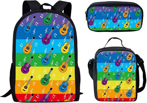 Forchrinse Shark 3Pcs Girls Backpack with Lunch Box Pencil Case,Preschool Elementary Middle School Bookbag Floral Lunch Box Pencil Case for Kids in Saudi Arabia