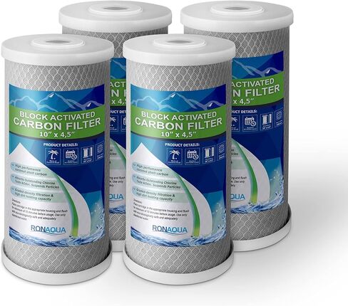 Big CTO Carbon Block Water Filters 4.5" x 10" Whole House Cartridges WELL-MATCHED with CBC Series, WFHDC8001, EP and EPM Series (2 Pack) in Kuwait