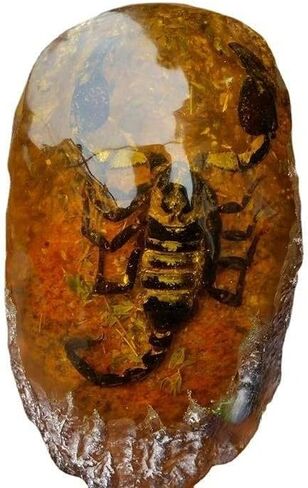 Large Amber Ornaments Resin Amber Protolith Wormhole Ornaments Real Scorpion Specimens for Office and Home Ornaments (Butterflies) in Saudi Arabia
