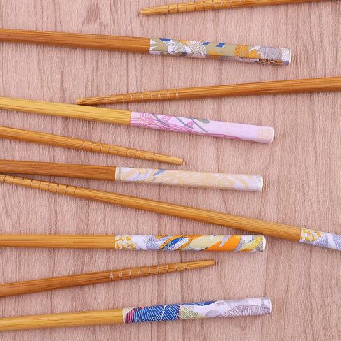 5 Pairs Reusable Chopsticks Wooden Splicing Stainless Steel Chop Sticks, Metal Chopsticks Lengthen Japanese Korean Chopstick 9.8 Inch/25cm Gift Set in Saudi Arabia