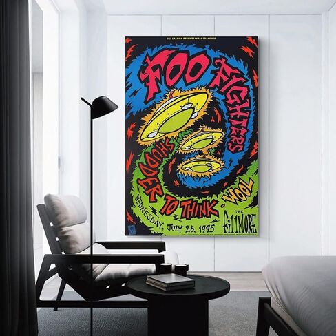 Foo Music Album Fighters 1995 Fillmore F195 Poster Wall Art Paintings Canvas Wall Decor Home Decor Living Room Decor Aesthetic Prints 12x18inch(30x45cm) Unframe-style in Saudi Arabia