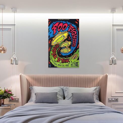 Foo Music Album Fighters 1995 Fillmore F195 Poster Wall Art Paintings Canvas Wall Decor Home Decor Living Room Decor Aesthetic Prints 12x18inch(30x45cm) Unframe-style in Saudi Arabia