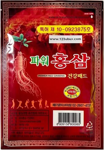 123 UBuy Shop_Korea Power Red Ginseng - رقعة حرارية - 5 عبوات / 100 رقعة حرارية (5.2 بوصة × 3.7 بوصة) in Saudi Arabia