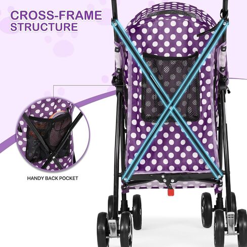 MoNiBloom 4 Wheels Pet Stroller, Easy-Fold Puppy Cage Jogger Stroller with Sun Cover, Pad and Rear Storage Bag, Breathable and Visible Mesh for Small/Medium Pets up to 22 lbs, Balck in Saudi Arabia