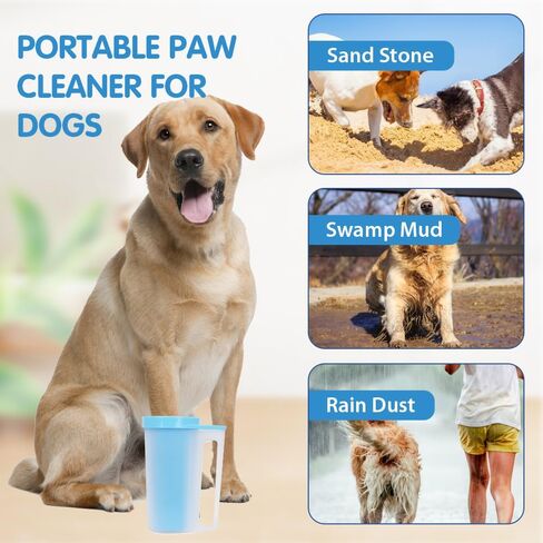 Dog Paw Cleaner with Handle, Portable Dog Paw Washer, Fast Clean Pet Foot Cleaner for Small Medium Large Breed Dogs Cats(Large) in Kuwait