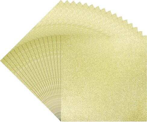 Golden Glitter Cardstock Paper, 15 Sheets 300gsm/110Ib Square Colored Card Paper for Crafts DIY Projects Card Making Birthday Wedding Decoration UAP21GD15 in Saudi Arabia
