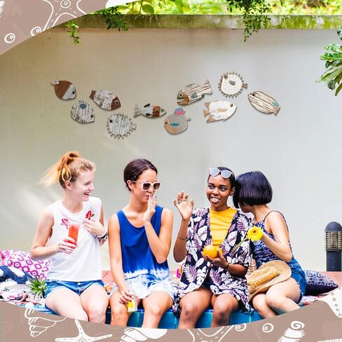 10 قطع من ديكور جدار السمك، ديكور جدار السمك الخشبي، ديكور حائط الشاطئ، ديكور جدار خشبي لمدرسة الأسماك، فن جداري بحري، ديكور الحمام، المحيط الساحلي، ديكور جدار المنزل، وليس نمط ثلاثي الأبعاد (الحنين) in Kuwait