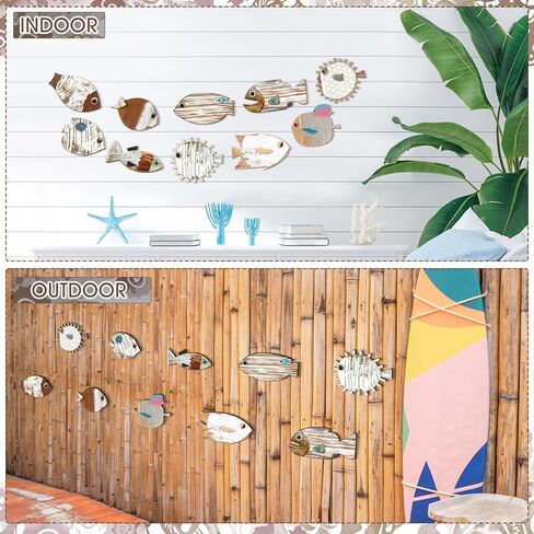 10 قطع من ديكور جدار السمك، ديكور جدار السمك الخشبي، ديكور حائط الشاطئ، ديكور جدار خشبي لمدرسة الأسماك، فن جداري بحري، ديكور الحمام، المحيط الساحلي، ديكور جدار المنزل، وليس نمط ثلاثي الأبعاد (الحنين) in Kuwait