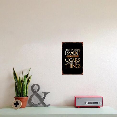That's What I Do I Smoke Cigars and I Know Things Vintage Tin Metal Signs Home Retro Style Art Wall Decor 8x12 Inches in Saudi Arabia