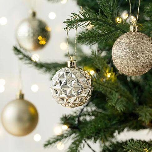 Valery Madelyn Christmas Tree Decorations Ornament Set for Fall Halloween Decor, 50ct Burgundy Red and Gold Shatterproof Christmas Ball Ornaments Bulk, 2.36 Inches Hanging Decor for Xmas Holiday Party in Saudi Arabia