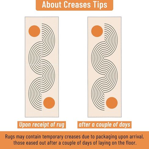 Tyrot Boho المدخل عداء البساط، 2x8 قابل للغسل طويل الحمام البساط عداء عدم الانزلاق المطبخ عداء البساط منتصف القرن الحديثة وصمة عار مقاومة الكلمة السجاد عداء للمدخل غرفة نوم داخلية غرفة الغسيل، البيج in Kuwait