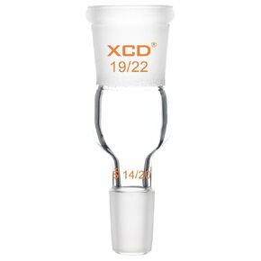 Glass Enlarging Adapter, Borosilicate Glass Enlarging Adapter from 19/22 to 14/20 Joint for Laboratory Use Lab Glassware Supply