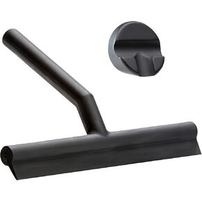 Zone Denmark Effortless Elegance Glass Wiper with Magnetic Holder for Stylish and Convenient Bathroom Maintenance Black, 6.7"x 8.3"inches