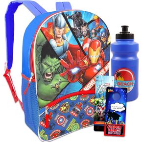 Marvel Avengers Backpack Set for Kids - School Supplies Bundle with Superhero Backpack Plus Avengers Stickers and More (Superhero Backpacks for Boys)