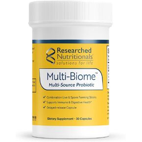Researched Nutritionals Multi-Biome Multi Strain Probiotic - Soil-Based Probiotics with Lactobacillus Probiotic Strains for Immune, Histamine, Cytokine, Digestive Health & Gut Support (30 Capsules)