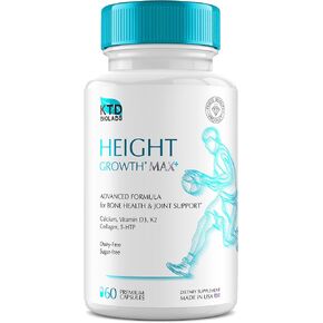 Height Growth MAX+ Natural Height Booster Teen Vitamins - Made in USA - Growth Pills to Reach Height & Grow Taller - Height Increase Pills for Adults & Kids Growt