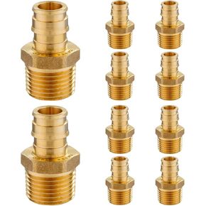 10 Pack PEX-A Fittings,1/2"x 1/2" Pex-a Expansion Male NPT Adapter,PEX ASTM F1960 Male Threaded Adapter for Pex A Tubing