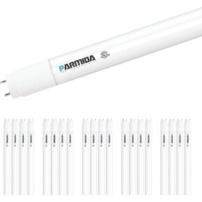 Parmida LED Technologies 20-Pack 4FT LED T8 Light Tube, 24W, Ballast Bypass, Frosted Lens, 3000lm, UL-Listed, 6000K