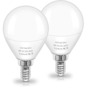 LED Light Bulb 3000K Warm White Candelabra E12 Base Lightbulbs 110V 3W G14/G45 Small Bulbs 25W Equivalent 260LM Vanity and Ceiling Fan Chandelier Landscape Lighting 2-Pack Non-Dimmable